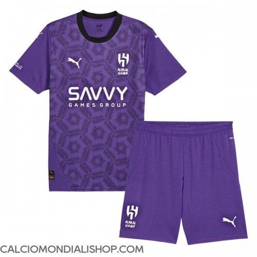 Maglie da calcio Al-Hilal Terza Maglia Bambino 2024-25 Manica Corta (+ Pantaloni corti)